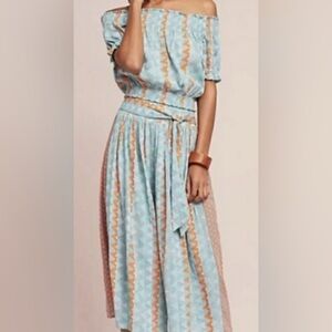 Anthropologie Green and Orange Set